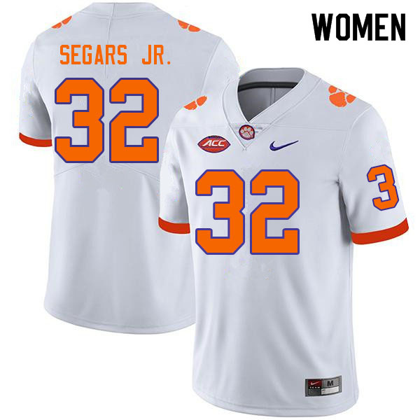 Women #32 Wise Segars Jr. Clemson Tigers College Football Jerseys Sale-White